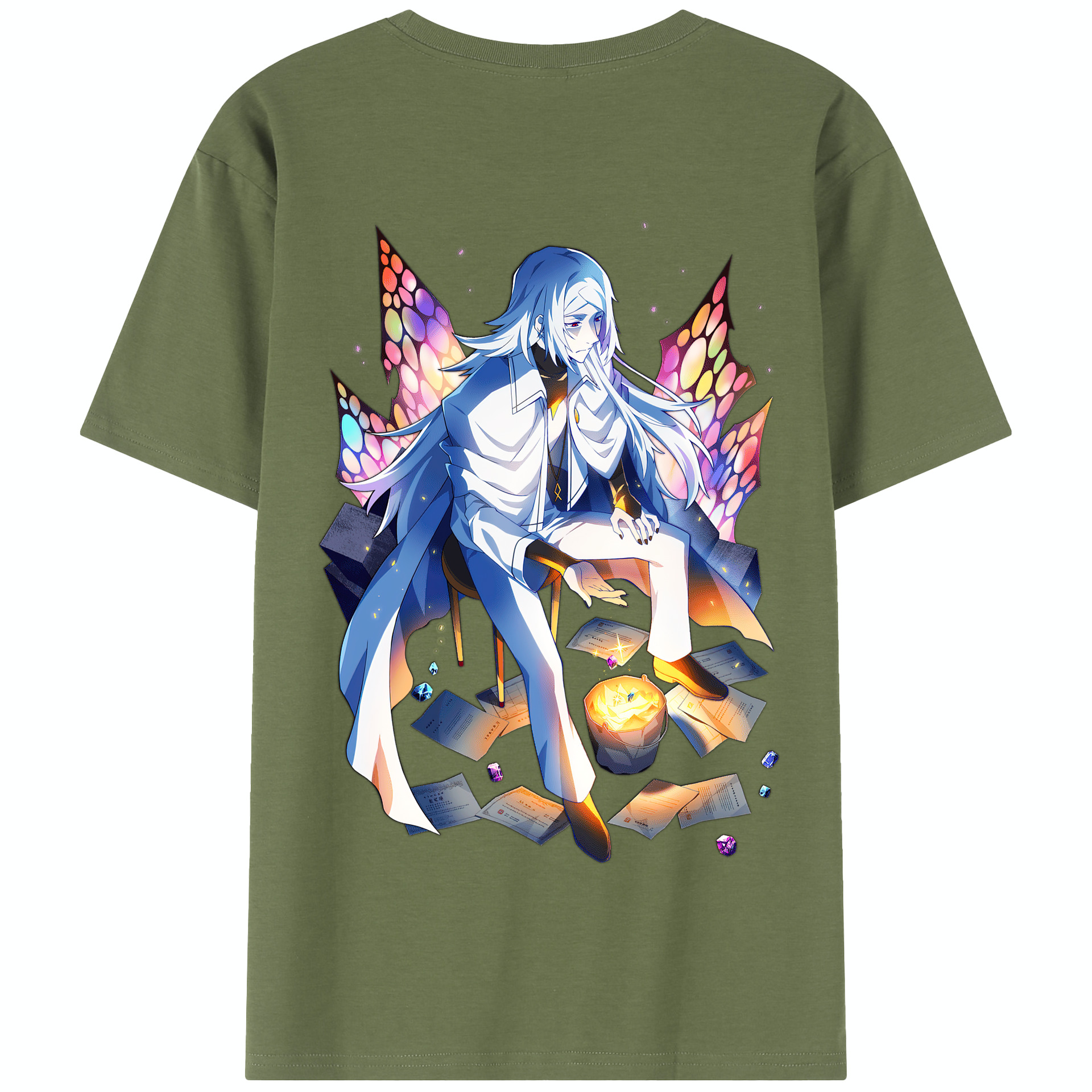 （画像用） 文豪ストレイドッグス Bungo Stray Dogs 綿100％半袖Tシャツ（背面プリント）